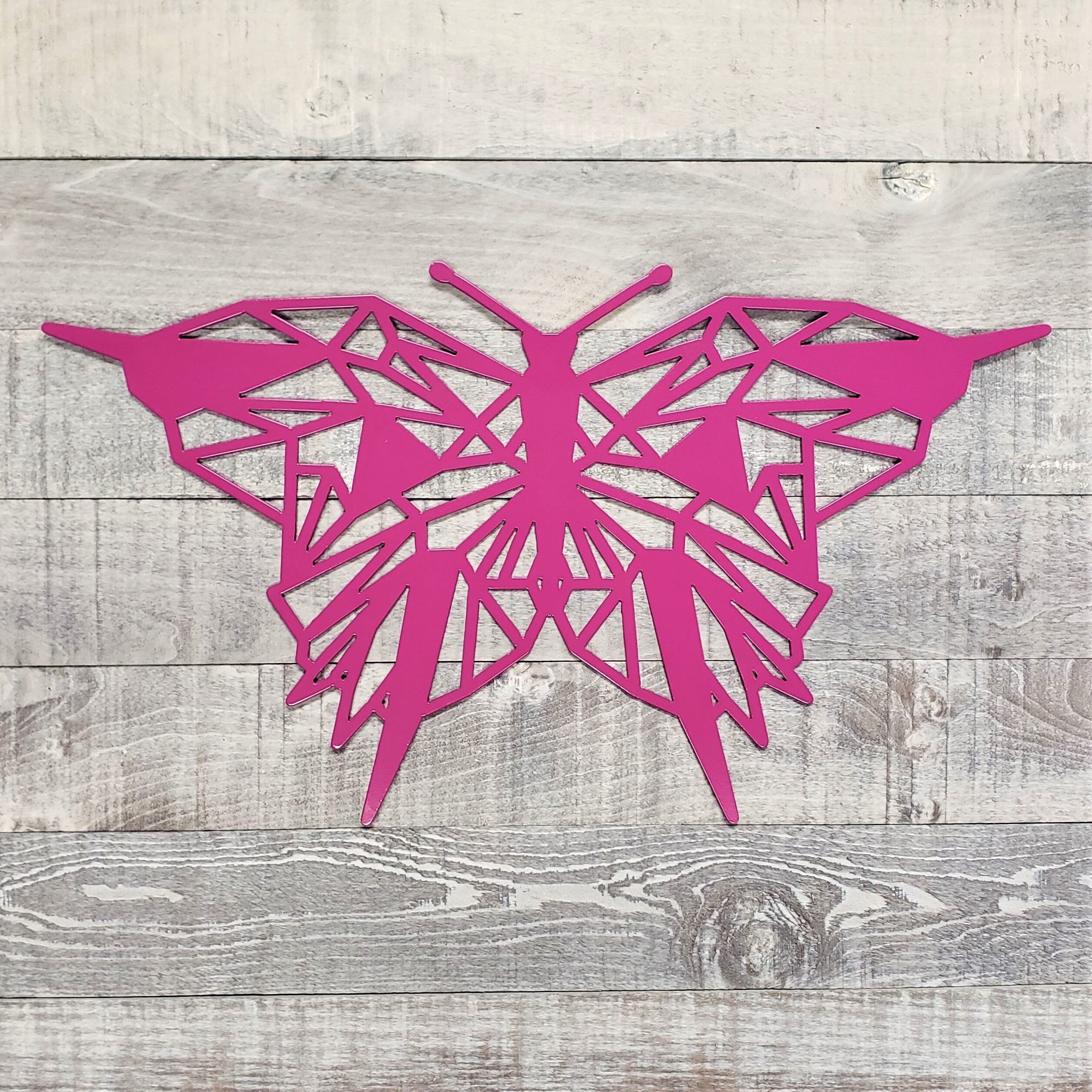 Geometric Butterfly Metal Wall Art Etsy UK