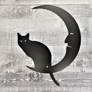 Moon Cat Metal Wall Art