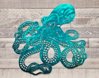 Spiraling Octopus Metal Wall Art