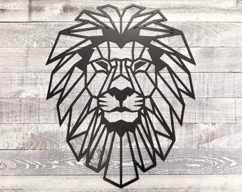 Geometric Lion Metal Wall Art