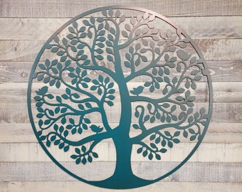 Tree Of Songbirds Metal Wall Art