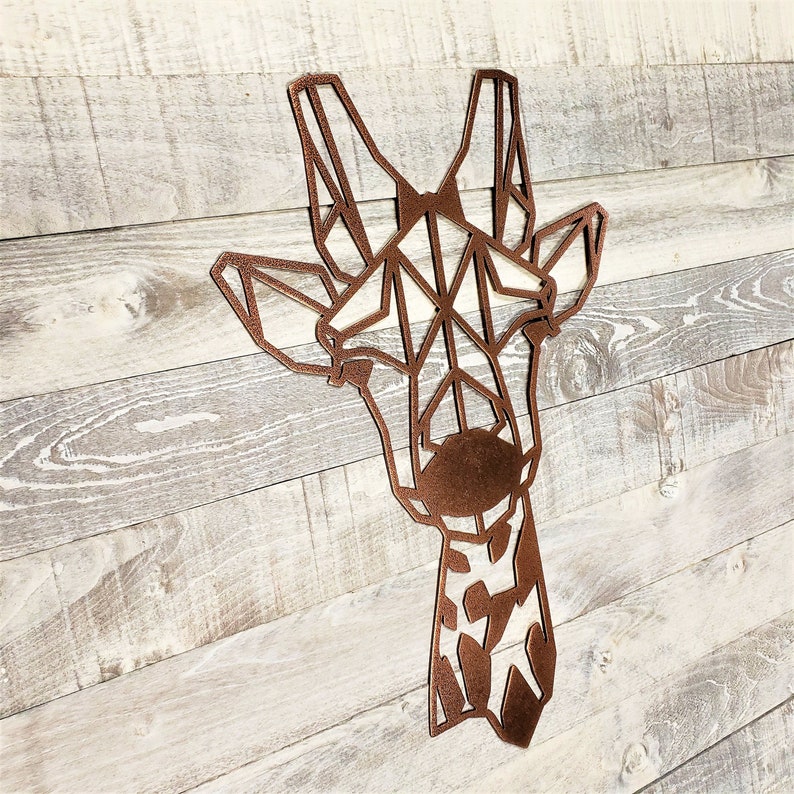 Geometric Giraffe Metal Wall Art Etsy