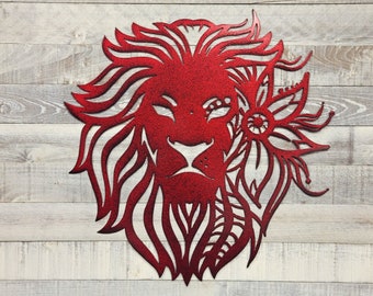 Mandala Lion Metal Wall Art