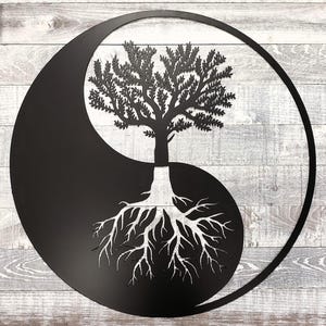 Yin Yang Tree Metal Wall Art