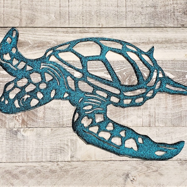 Swimming Sea Turtle Metal Wall Art