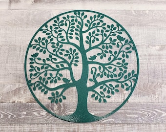 Whimsical Tree with Songbirds Metal Wall Art - Nature-Inspired Home Decor