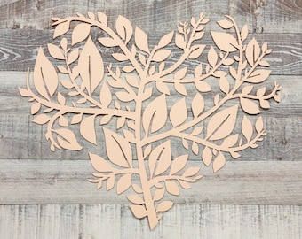 Heart Of Leaves Metal Wall Art