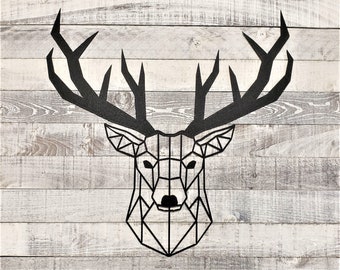 Geometric Deer Metal Wall Art