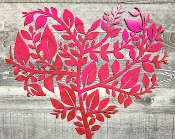 Heart Of Leaves Metal Wall Art