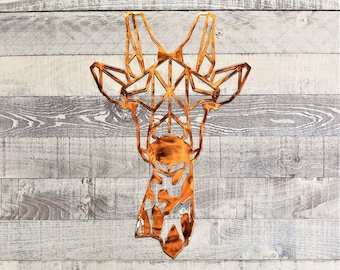 Geometric Giraffe Metal Wall Art