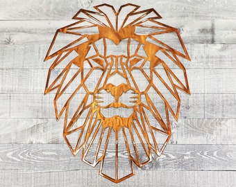 Geometric Lion Metal Wall Art