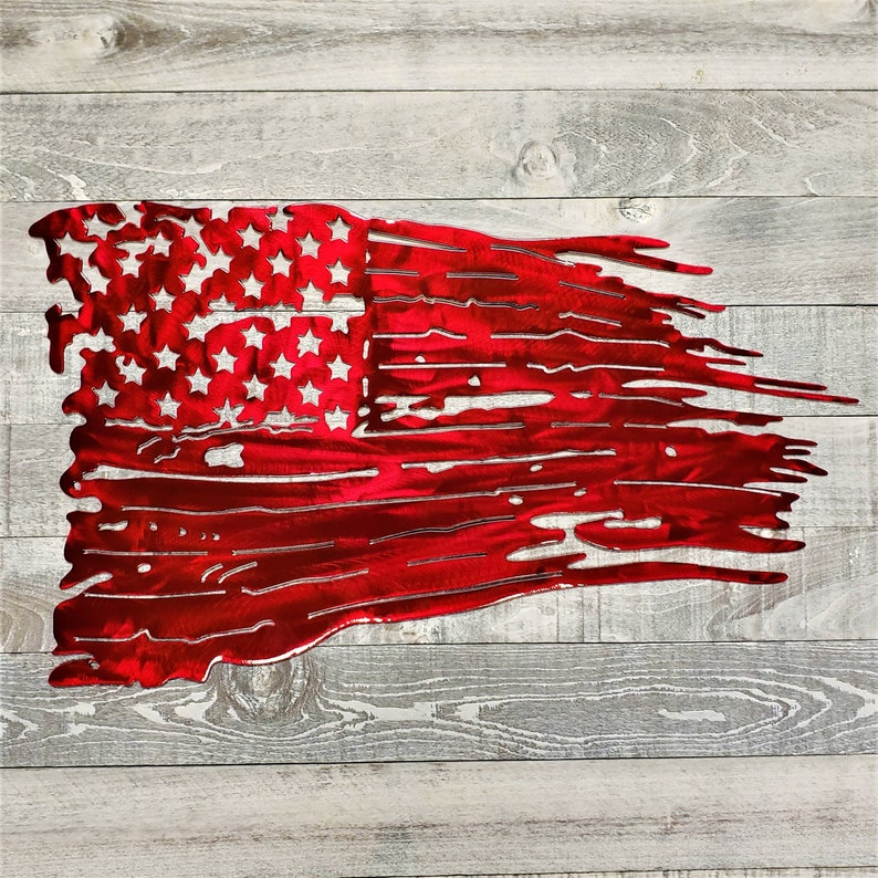 Battle Worn American Flag Metal Wall Art - Etsy
