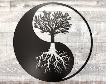 Yin Yang Tree Metal Wall Art