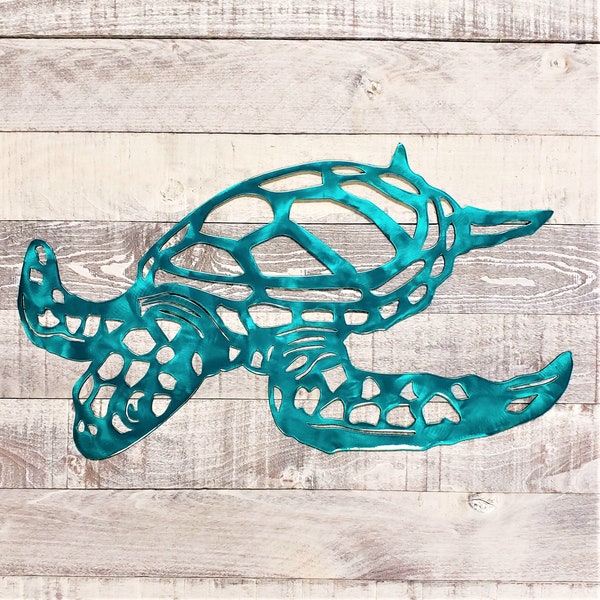 Swimming Sea Turtle Metal Wall Art