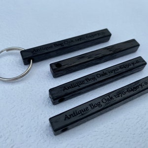 Handmade Wooden Keyring. Bog oak keyring 2.36x0.28x0.28" (60x7x7mm)