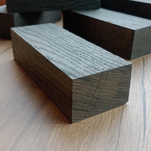 Bog oak (morta, wood) blanks for knife handles of size 34*48*136 mm