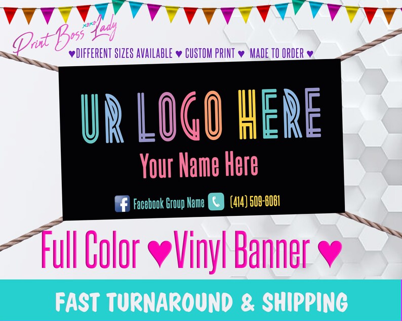 Llr Pop Up Black Banner Multi Color Banner Different Sizes Etsy
