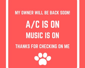 Adhesivo para mascotas a bordo / Perro a bordo / Pegatina / Temperatura controlada / Adhesivo para ventana de coche / Pegatina / Perros