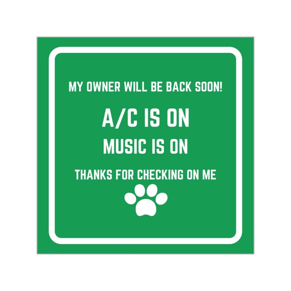 Pet on board decal / Dog on board / Sticker / temperature controlled / Car Window Decal/ Sticker/ Dog / Dog Anxiety