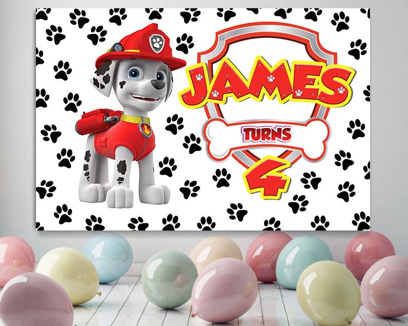 paw patrol marshall printable backdrop for birthday party personalized printable banner for birthday party party supplies party decor lifepharmafze com