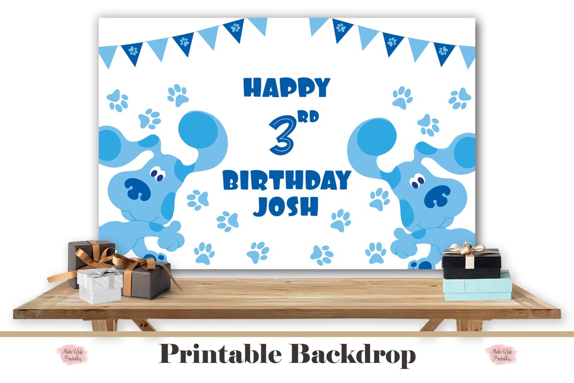 Printable Birthday Backdrop Blue's Clues & You Backdrop Etsy