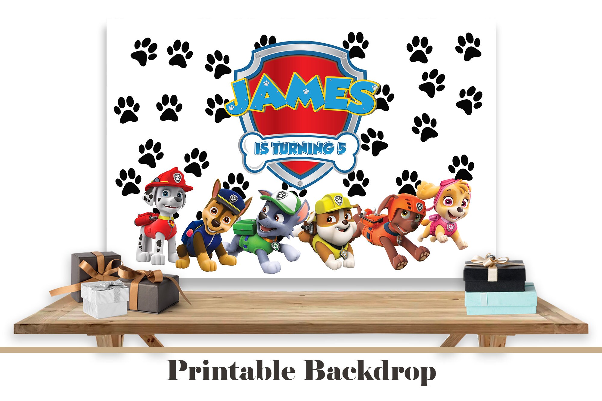 Paw Patrol Backdrop for Birthday Party Paw Patrol Etsy