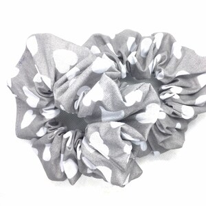 Scrunches - Love heart scrunches , 100% cotton with white and and grey  . Very cute and perfect for Valentine’s Day !