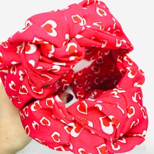 Alice band - Red and white heart Alice band , made from 100% cotton . Beautiful handmade 1x Alice band