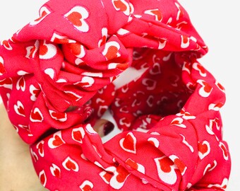 Alice band - Red and white heart Alice band , made from 100% cotton . Beautiful handmade 1x Alice band