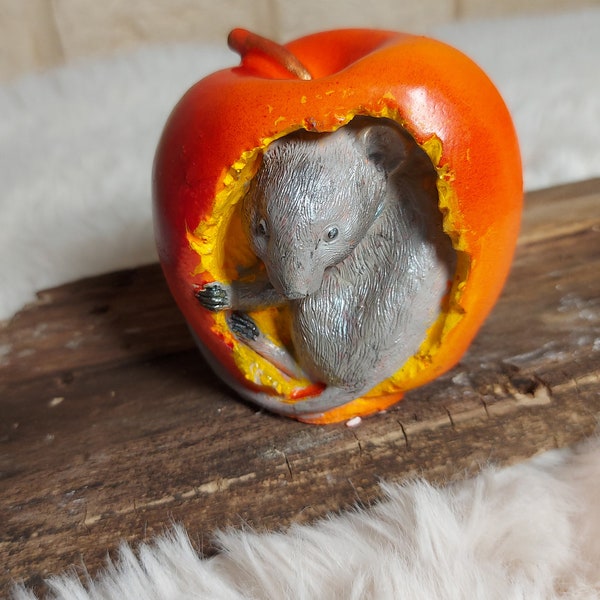 Deko Maus Apfel BtonG Raysin Beton Apfelmaus Unikat Geburtstag  Handmade Geschenk für Sie Ihn Mama Oma Deko Wohnen Sammlerfigur