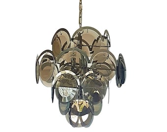 Murano chandelier by Gino Vistosi with glass panes