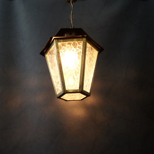 Hanging lamp mid century metal, hallway lamp, lantern lamp, pendant lamp