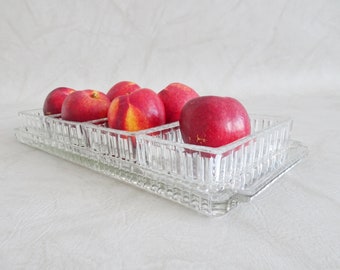 Glass serving bowls, Mid Century serving supplies, snack bowls