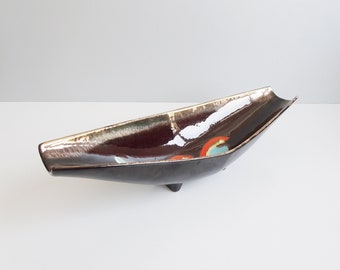 Mid Century ceramic bowl with colorful gradient