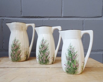 Art Nouveau Jugs Set by Villeroy & Boch with floral décor