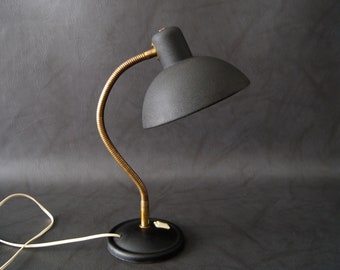 Desk Lamp 50 years black with shrink varnish, French table lamp mid century