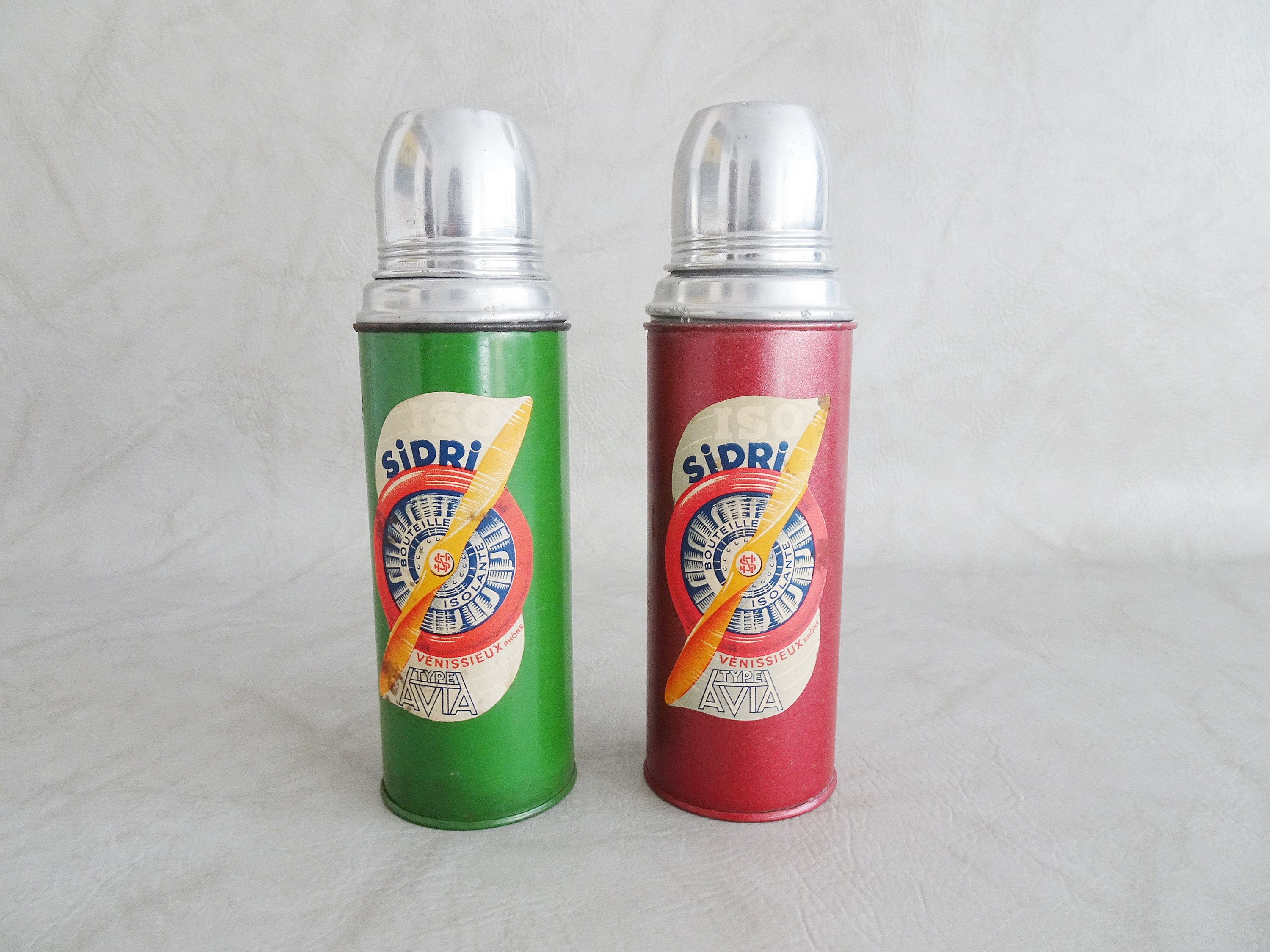 Thermos France Iso Sidri ype Avia, old insulating pot green