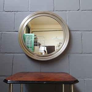 Narciso Mirror by Sergio Mazza, round metal mirror, Italian wall mirror