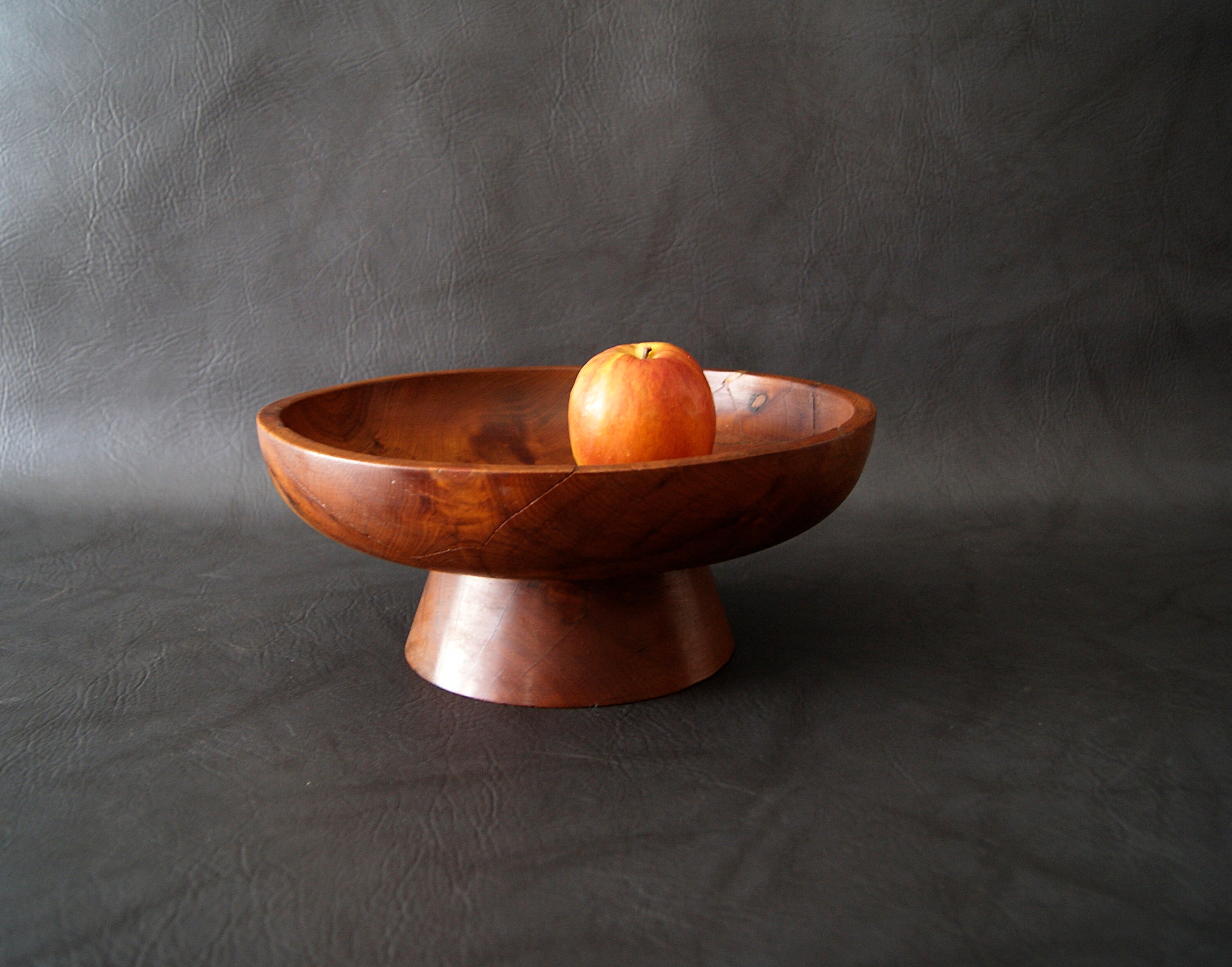 turned wooden bowl, fruit bowl made of wood, rustic wooden tableware