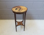 Art Deco plant stand with wood painting