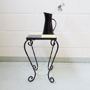 Planting table ceramic tiles wrought iron, flower stool, side table, flower column
