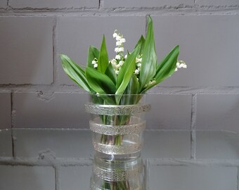Lalique vase art deco, plant pot with vine tendrils, glass container