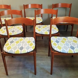 Teak Dining Chair Set by Gianfranco Frattini for Cassina Model 101, seven Mid Century wooden chairs