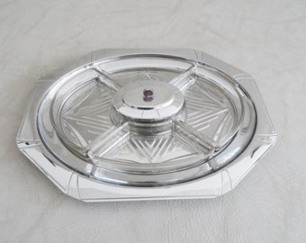 Art Deco tray with crystal glass serving bowls v
