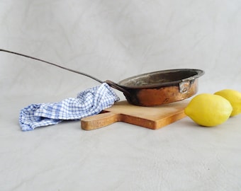 antique copper pan for hanging, casserole copper iron decoration