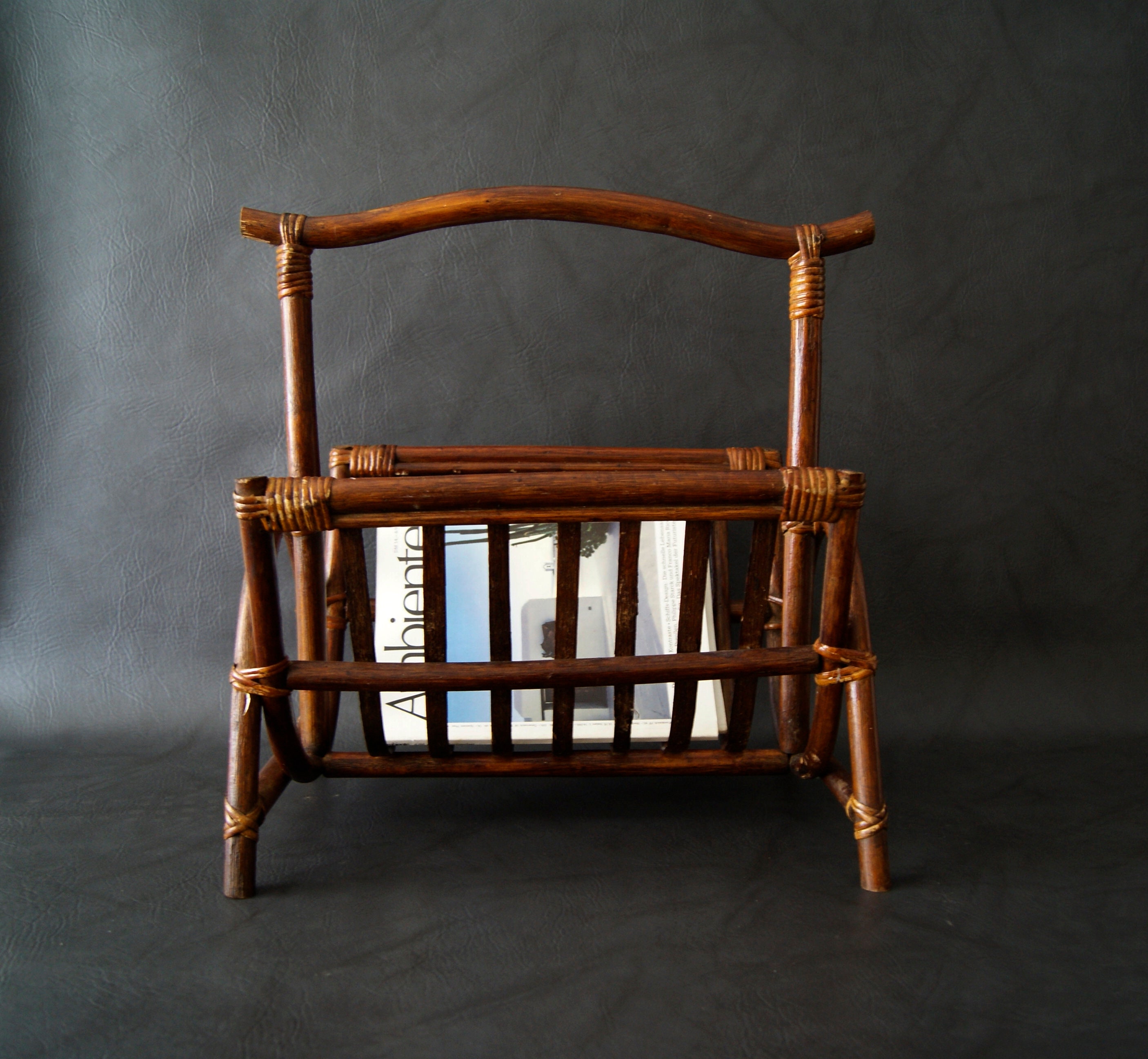 Magazine holder bamboo, magazine rack, newspaper stand bamboo, brochure