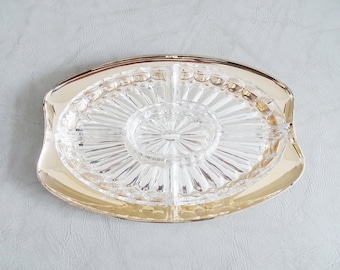 silver-plated tray with crystal glass serving bowls by HKE, Art Deco Menage
