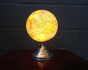 small illuminated vintage globe, French Art Deco globe