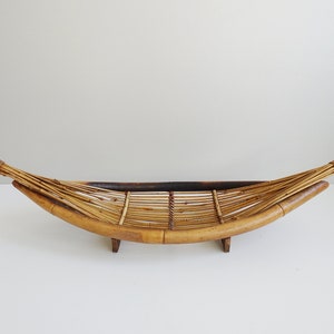 large bamboo bowl 1950s
