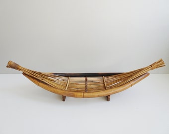 large bamboo bowl 1950s